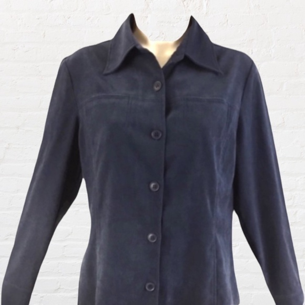 Express Womens Size Small Blue Button Down Shirt Long Sleeve Career Top